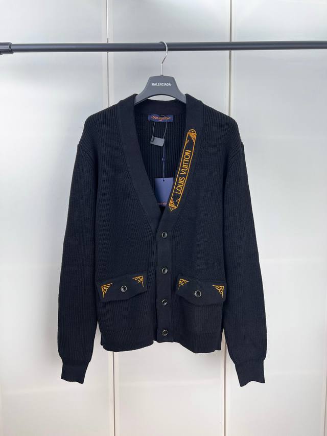 1V路易金线刺绣针织开衫S M L Xl