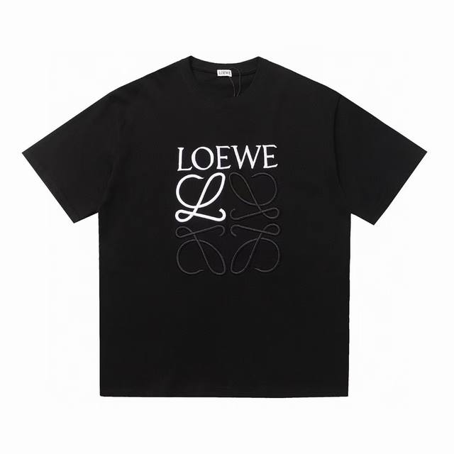Le09# 高质量工艺款 罗意威2025Ss夏季新款撞色刺绣Logo短袖T恤 好穿不失时髦度，对身材的包容性非常大，不论男女都可以穿的一件黑色 白色 码数:Xs