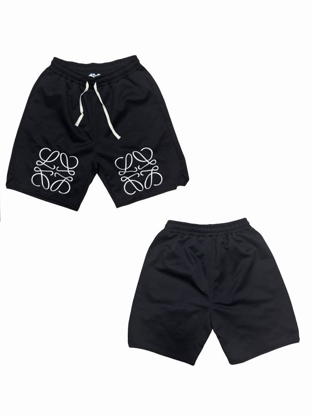 Lw01# 白底图Loewe 2025Ss 罗意威刺绣五分沙滩短裤夏日俊男靓女必备单品之一 上身真的炸裂太好看了 气场十足 万针百灵达专机刺绣工艺 细节立体饱满