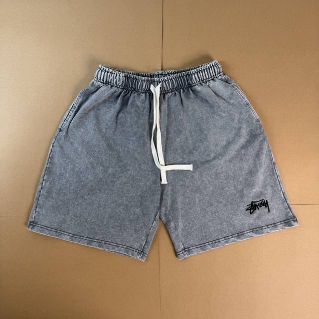 Sy88# Stussy 水洗做旧刺绣款运动休闲短裤重磅纯棉复古美式Fog运动短裤内里毛圈面料，吸汗透气中性风款式，多色可选，百搭不挑人夏天人手一条，男生女生都