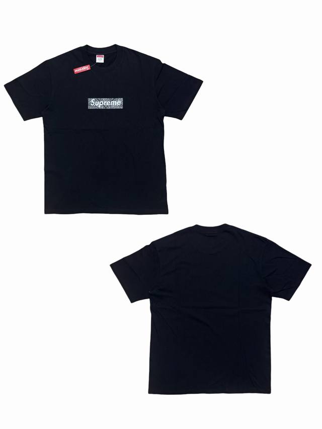 Su167# Supreme Week 17 Bandana Box Logo Tee 腰果花徽标短袖美式潮流T恤 男女同款 黑白色采用圆筒无缝工艺 原版工艺