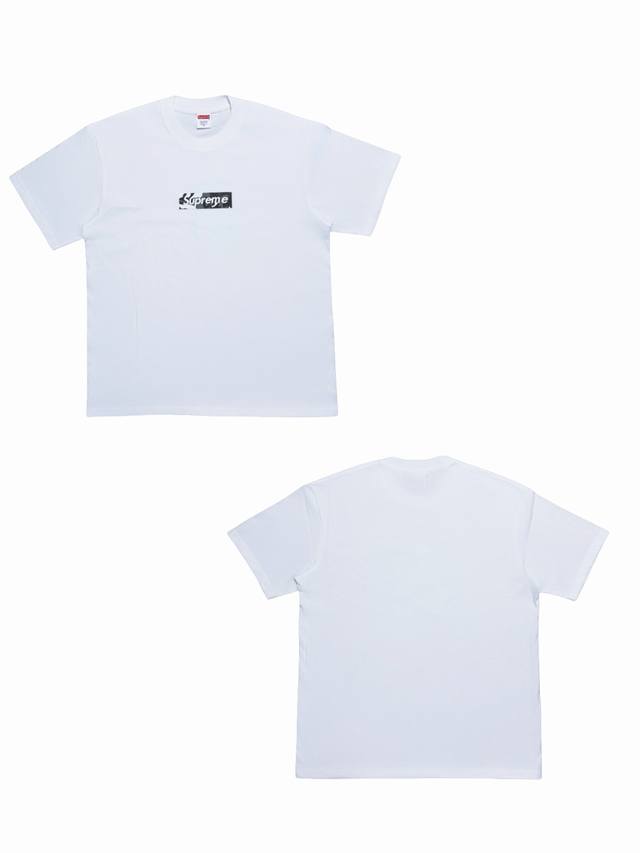 Su166# Supreme Week 16 X Emilio Pucci 联名款 Box Logo Tee Logo印花纯色短袖T恤 男女同款采用圆筒无缝工艺