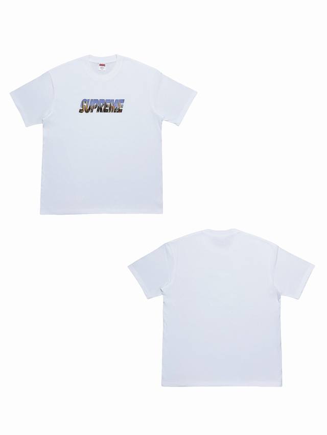 Su162# Supreme Fw23 秋冬系列 Week1 Gotham Tee 哥谭市字母Logo印花圆领短袖T恤 男女同款采用圆筒无缝工艺 原版工艺 衣服
