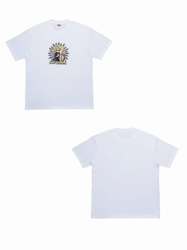Su158# Supreme Fw24 秋季T恤系列 Week8 Blood Tee 胸前印花图案百搭舒适短袖T恤 男女同款采用圆筒无缝工艺 原版工艺 衣服侧面