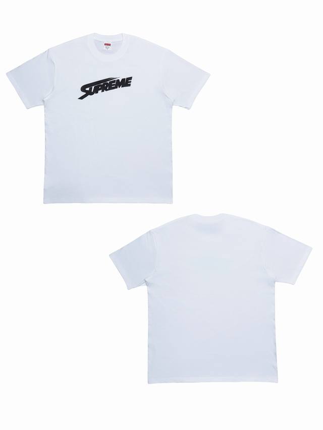 Su146# Supreme Fw23 Week7 Mont Blanc Tee 字母印花休闲圆领短袖T恤 男女同款采用圆筒无缝工艺 原版工艺 衣服侧面没有缝合