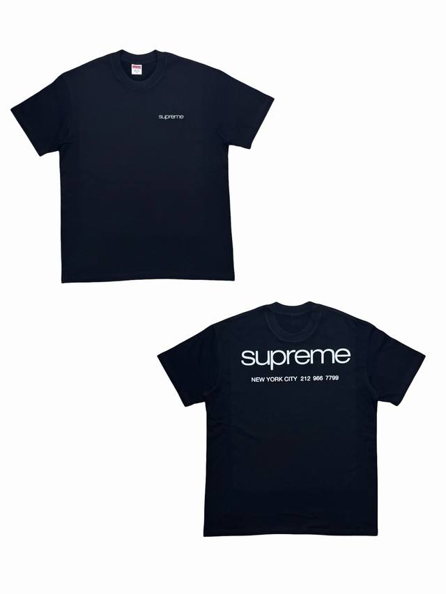 Su141# Supreme Fw23 Week17 Nyc Tee Logo徽标圆领短袖T恤 男女同款采用圆筒无缝工艺 原版工艺 衣服侧面没有缝合骨位 鉴定重