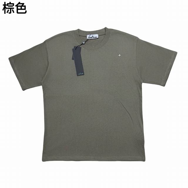 T313# Stone Island Fw24 Stellina系列 徽标刺绣圆领舒适休闲宽松短袖T恤 一款简简单单的小刺绣纯色T恤 更能彰显出年轻人对石头岛的