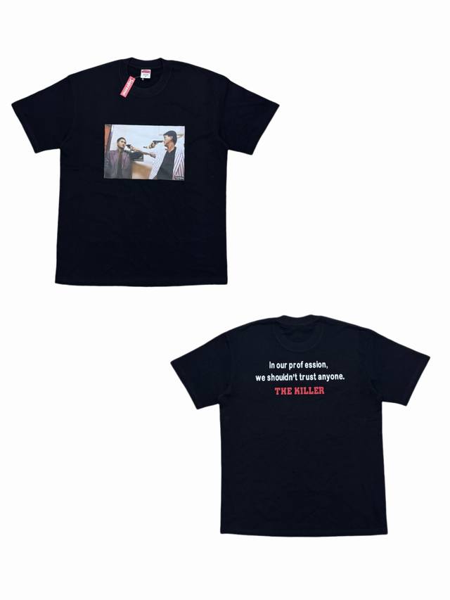 Su125# Supreme Fw18 The Killer Trust Tee 喋血双雄 周润发 印花短袖T恤 男女同款 采用圆筒无缝工艺 原版工艺 衣服侧面