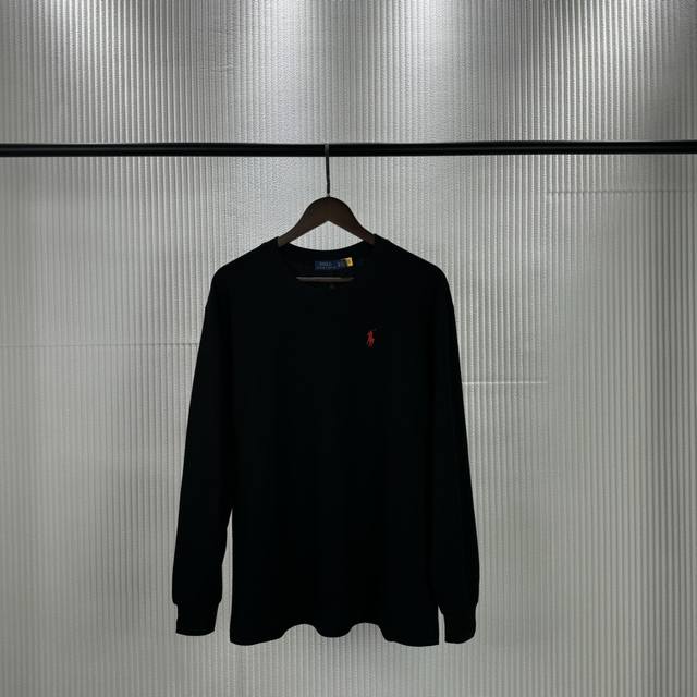 L13# Polo Ralph Lauren 纯色圆领长袖T恤 休闲街头该怎么搭配一件休闲长袖T就能搞定简约刺绣Logo小细节面料轻薄舒适透气 可作为内搭也可以