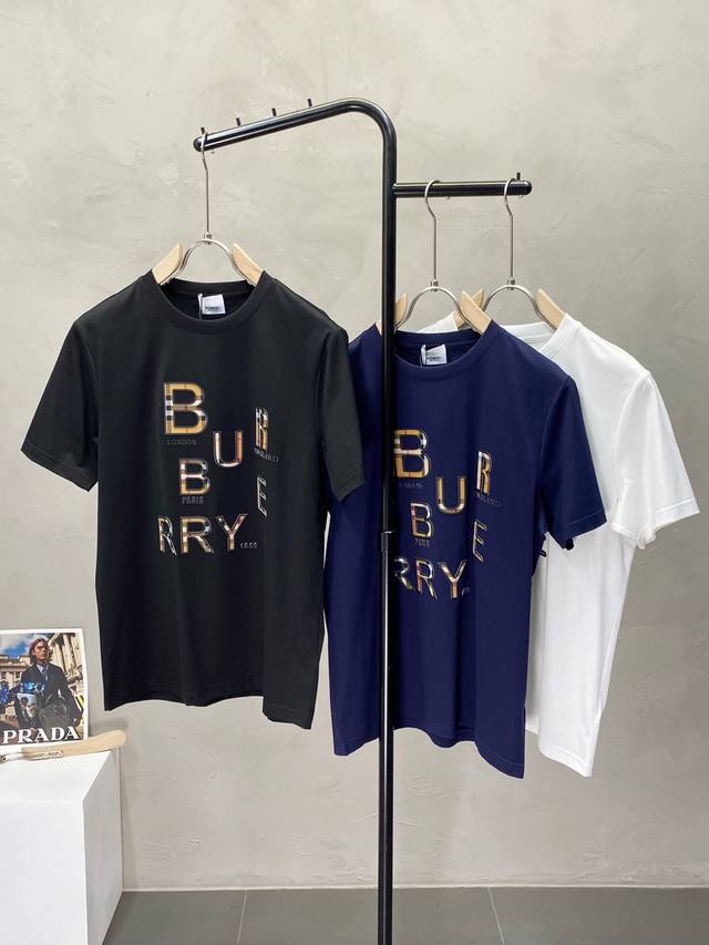 Burberry巴宝莉独家专供新款原单男士休闲短袖 高端 高版本 时尚百搭爆款进口面料 手感超柔软细腻 穿着亲肤舒适 高端精品 代工厂P精细做工 上身非常赞 男