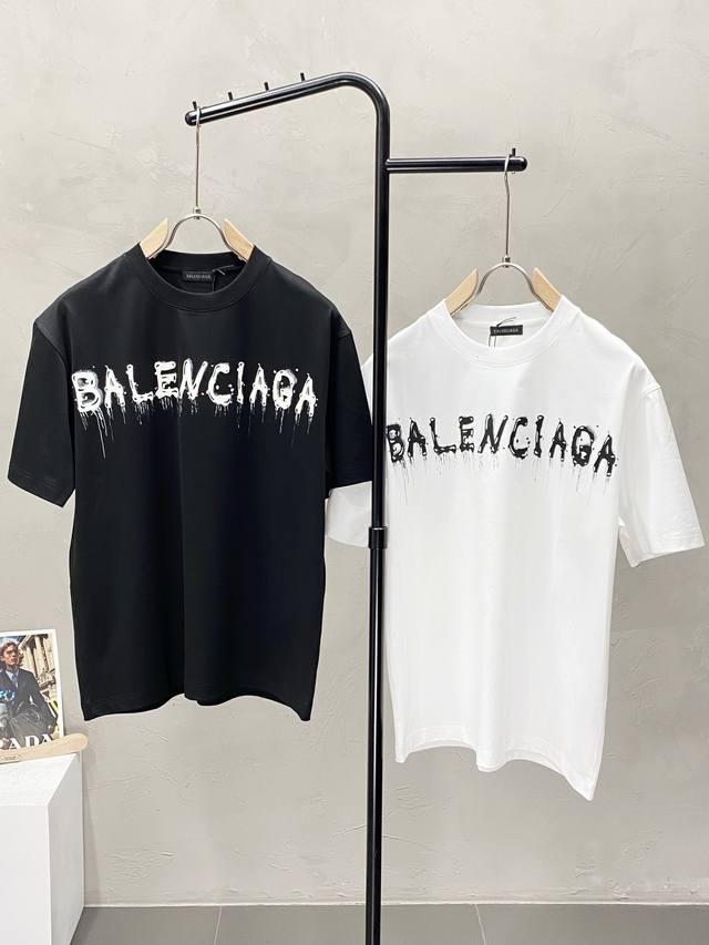 Balenciga巴黎世家独家专供新款原单男士休闲短袖 高端 高版本 时尚百搭爆款进口面料 手感超柔软细腻 穿着亲肤舒适 高端精品 代工厂P精细做工 上身非常赞