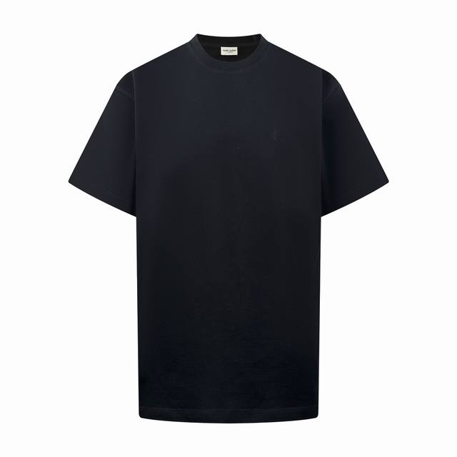Saintlaurent 标识刺绣短袖 花灰双珠净雅精棉 富有光泽 舒适贴肤 标志性Ysl撞色系刺绣标识点缀正面 彰显品牌的优雅与高贵 以灰色为基底 黄色Ysl