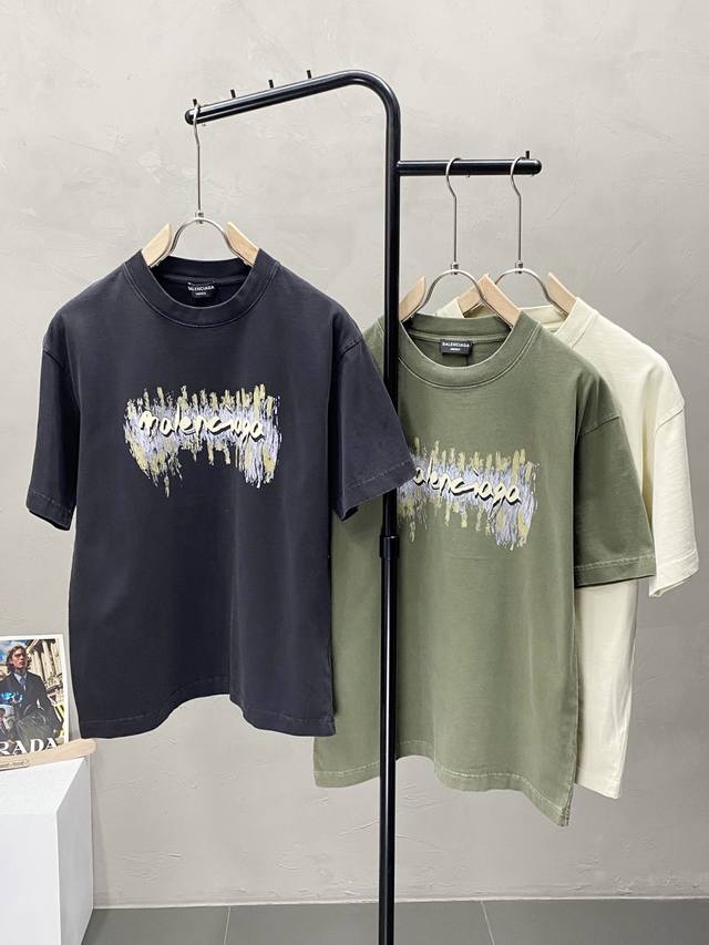 Balenciga巴黎世家独家专供新款原单男士休闲短袖 高端 高版本 时尚百搭爆款进口面料 手感超柔软细腻 穿着亲肤舒适 高端精品 代工厂P精细做工 上身非常赞