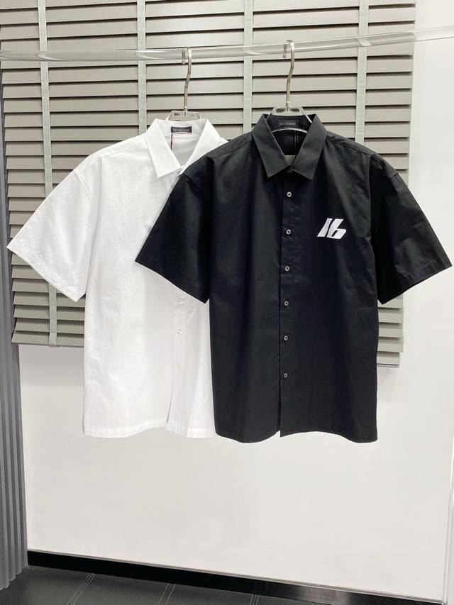 Balenciga巴黎世家独家专供新款原单男士休闲短袖衬衫 高端 高端版本 时尚百搭爆款进口面料 手感超柔软细腻 穿着亲肤舒适 高端精品 代工厂P精细做工 上身