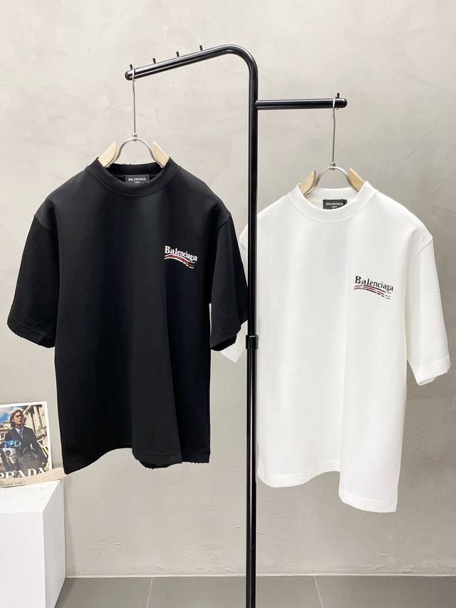 Balenciga巴黎世家独家专供新款原单男士休闲春夏短袖 高端 高端版本 时尚百搭爆款进口面料 手感超柔软细腻 穿着亲肤舒适 高端精品 代工厂P精细做工 上身