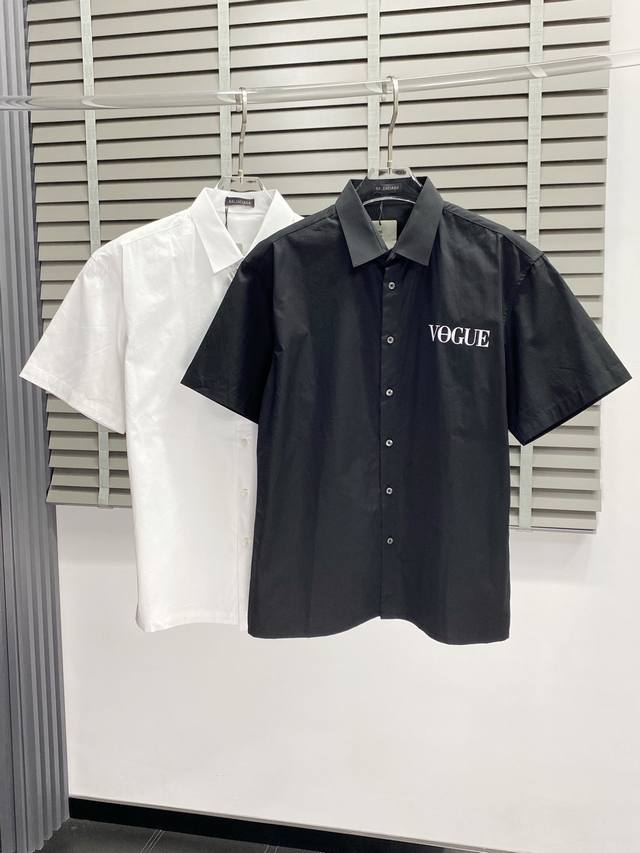 Balenciga巴黎世家独家专供新款原单男士休闲短袖衬衫 高端 高端版本 时尚百搭爆款进口面料 手感超柔软细腻 穿着亲肤舒适 高端精品 代工厂P精细做工 上身