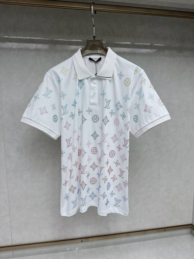 驴牌 25Ss新款棉质烫钻短袖T恤Polo衫！码数：Xs.S.M.L尺码