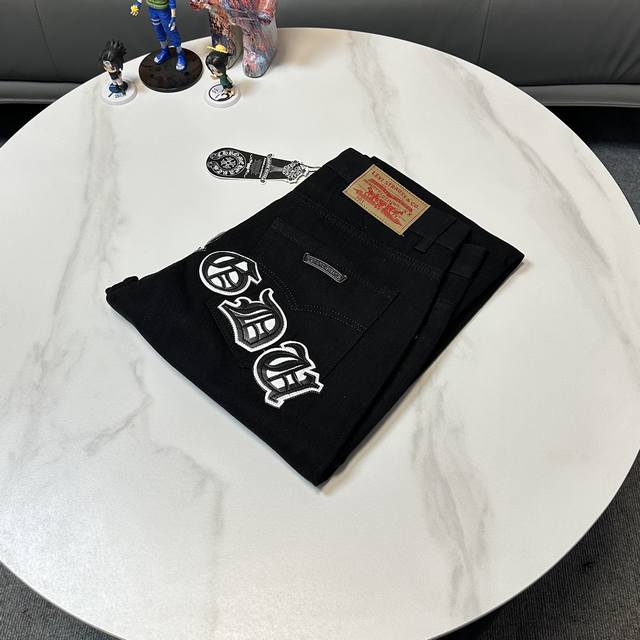 Chrome Hearts城市限定 新款城市限定牛仔裤 克罗心城市限定牛仔裤 五金定制 原版开发 Vintage Levis 美产501黑灰底版Remake 李