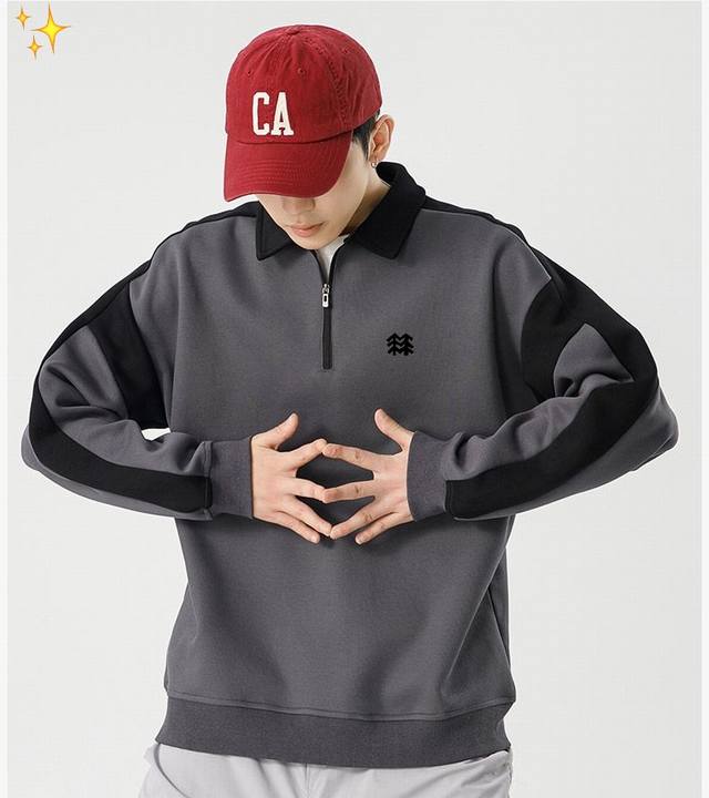 可隆 Kolonsport 25春秋季新款休闲衬衫领卫衣长袖男士全天候户外运动休闲徒步爬山半拉链卫衣外套！太赞啦！独家发售！掌柜力荐！官网门店同步！版型炒鸡百搭
