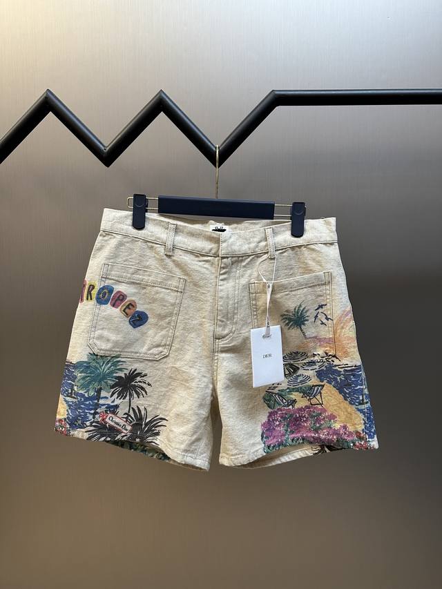Dior 度假系列 亚麻短裤 Size：S M L