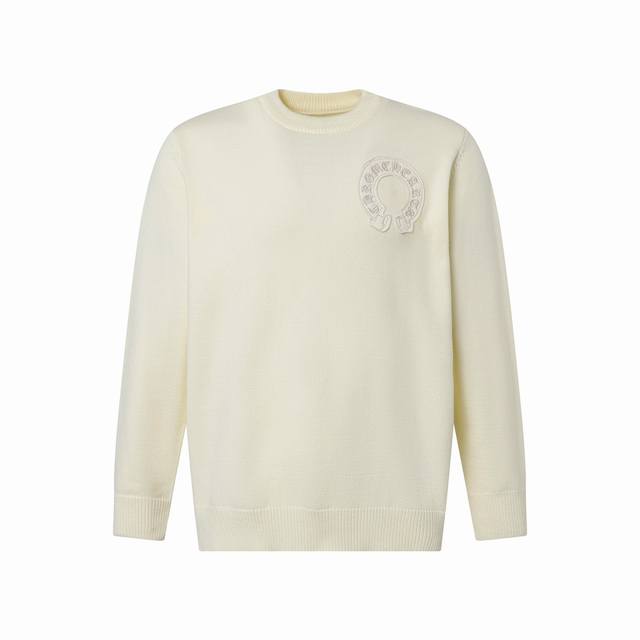 Chrome Hearts*克罗心 胸前贴布绣花 后背大Logo贴布绣 手工订标长袖毛衣 放大实拍细节 品质绝对保证 潮人必备款 三标齐 男女同款 码数：Xs