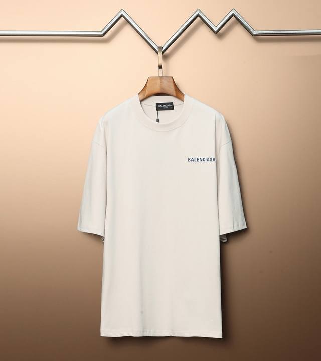 顶级最高版本 尺码偏大 B家 巴黎世家 Balenciaga 经典Logo重工艺印花圆领半袖T恤短袖 男女同款 情侣款 宽松版型 最高版本 原版面料 高版本 高
