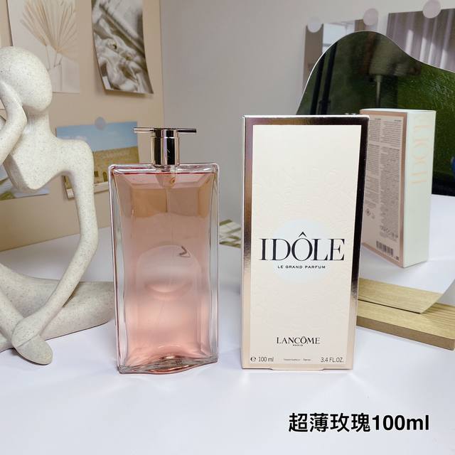 特价： 兰蔻是我 偶像 超薄玫瑰 Ml Lancome Idole, 属性：女香 香调：花香西普调 前调：梨香柠檬粉红胡椒 香调表 中调：玫瑰茉莉 Notes