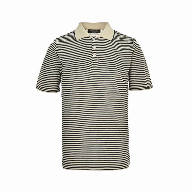 精修实拍 售后无忧 Loro Piana Lp40Ss 条纹针织Polo短袖 Size:S-Xl