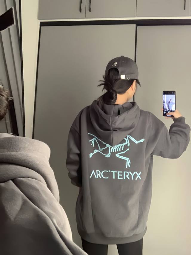 上新 控105Arc'teryx 始祖鸟连帽 秋冬Logo字母情侣款 连帽奥丽绒卫衣 最新款字母印花这款卫衣太爆了 新款这套必须入！Ins小红书超火爆款系列，5