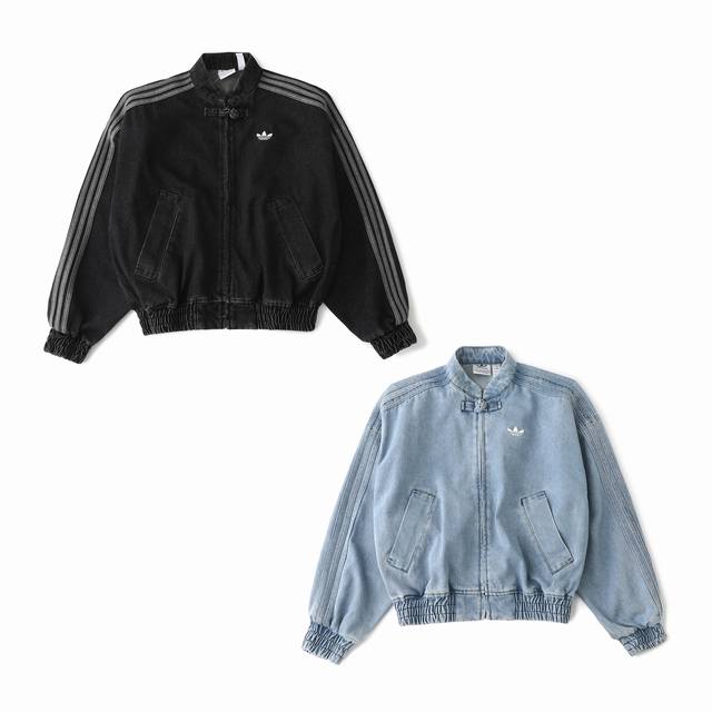 Adidas Originals Ctt Chinese Tt 阿迪达斯蛇年新年款新中式宽松百搭长袖夹克牛仔外套，女款 巧妙融入新中式元素，盘扣、刺绣等细节满满