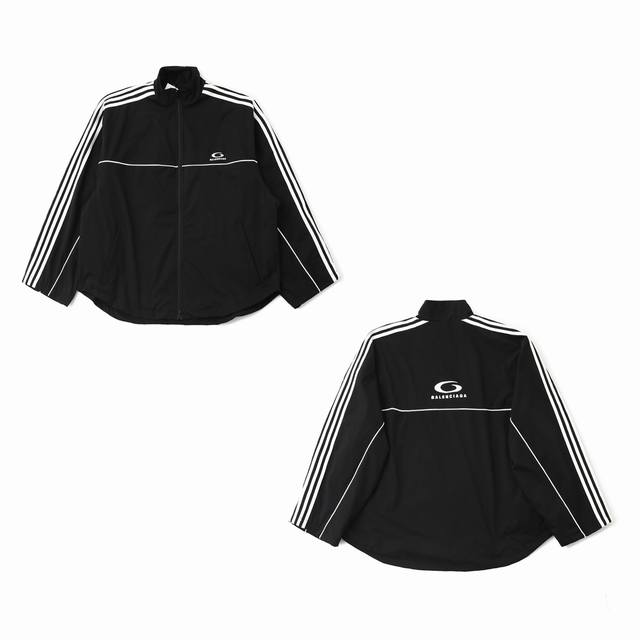 Balenciaga 巴黎世家 25Fw Tracksuit 五道杠 环形刺绣运动夹克外套套装 宽松版型 轻奢主义 男女日常通勤穿搭必备单品 定制消光塔丝隆面料