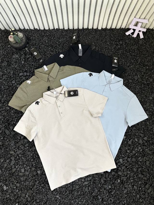 迪桑特Descente 夏季新款男士肩部Logo立体压胶商务休闲通勤时尚凉感冰丝四色翻领Polo衫短袖 - 夏日高温步步紧逼，还在为闷热黏腻而烦恼？迪桑特高端压