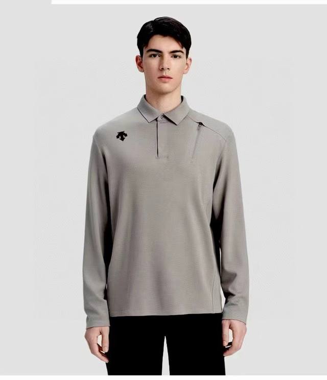 迪桑特最新春季商务休闲Polo长T 春秋季不可缺少的时尚搭配服饰！！ 采用客供针织弹B1109面料 户外功能长袖T恤 瞬吸快干，出汗不粘腻 通过吸湿、扩散、蒸发