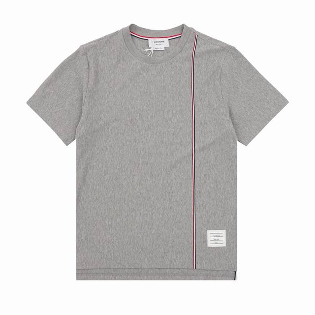 Thom Browne 汤姆布朗 三色条纹织带圆领短袖 Size：1-4