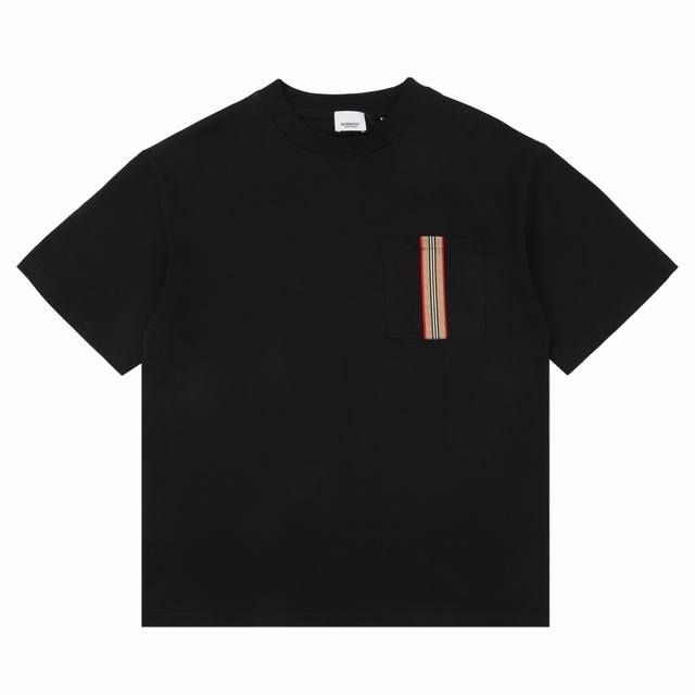 Burberry 巴宝莉 口袋经典织带标识情侣款短袖T恤 尺码：S-Xl
