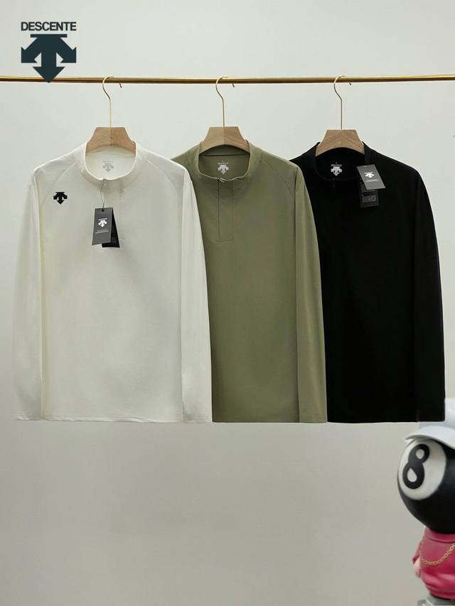 Descente 迪桑特半拉链打底衫，男士户外休闲健身跑步高弹性运动长袖 开春适用款 早晚都有点凉，这款版型比较日常，抗菌速干科技，高效排湿专为运动设计，单穿也