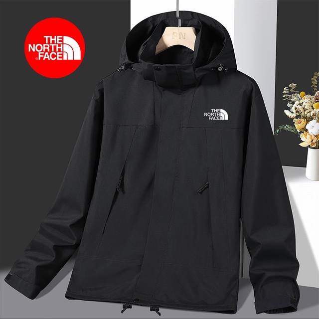 上新 北面The North Face春秋季新款限定版高品质运动户外登山冲锋衣撞色连帽夹克外套 男女同款 高版本！海外限定版 酷炫潮品！高品质冲锋衣连帽夹克外套