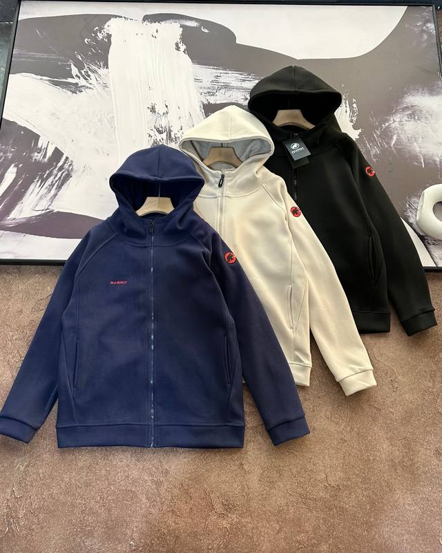 上新 高品质 -Mammut猛犸象红标回归！！！刺绣红标优质羊毛天然蚕丝 连帽防风外套 情侣同款！ 高品质高版本 含天然蚕丝优质羊毛 绝对专柜货品质 非线上品质