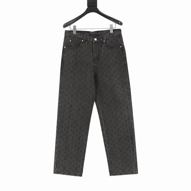 Louis Vuitton 路易威登1V 25Fw 满印老花灰提花牛仔长裤 轻奢主义 男女日常通勤穿搭必备单品 正确版本 随意对比 详细特征 定织1V Mono