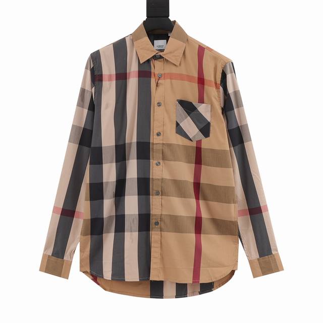 Burberry 巴宝莉 大格纹条纹长袖衬衫 Bbr品牌最具代表性条纹元素衬衣，专柜销量第一款。面料采用双股80支梭织斜纹面料，格纹对位，纱线定织定染，门襟、袖