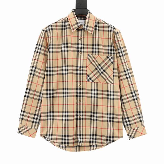 Burberry 巴宝莉 经典元素口袋条纹长袖衬衫 Bbr品牌最具代表性经典条纹衬衣，专柜销量第一款。面料采用双股80支梭织斜纹面料，格纹对位，纱线定织定染，门