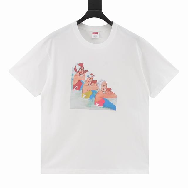 Supreme Ss18 Swimmers Tee Black 游泳女郎图案印花圆领短袖T恤 迪丽热巴同款 Size：S-Xl