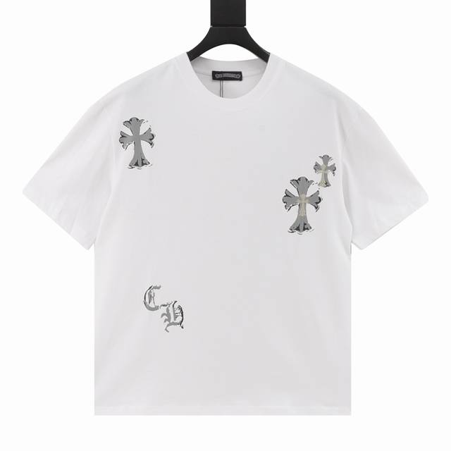 Chrome Hearts 克罗心 25Ss 十字架印花短袖 面料采用280克重精梳棉，定制32支1*1螺纹，成衣两遍水洗处理，面料舒适亲肤无异感，定制定染面料