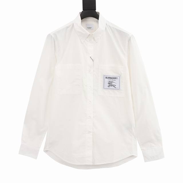 Burberry 巴宝莉 胸口战马贴布衬衫长袖 Bbr品牌最具代表性经典条纹衬衣，面料采用双股80支梭织面料，纱线定织定染，每个独立的尺码都是定位裁片，工序复制