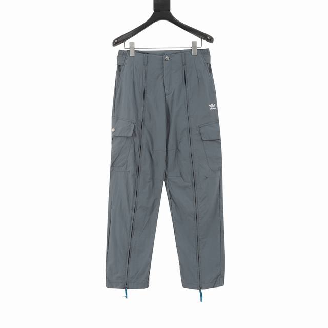 Adidas Originals X Kr Op 联名款 Ss24 三叶草Logo解构拼接宽松工装拉链休闲长裤 男女同款 冠希哥亲自上身 Adidas Orig
