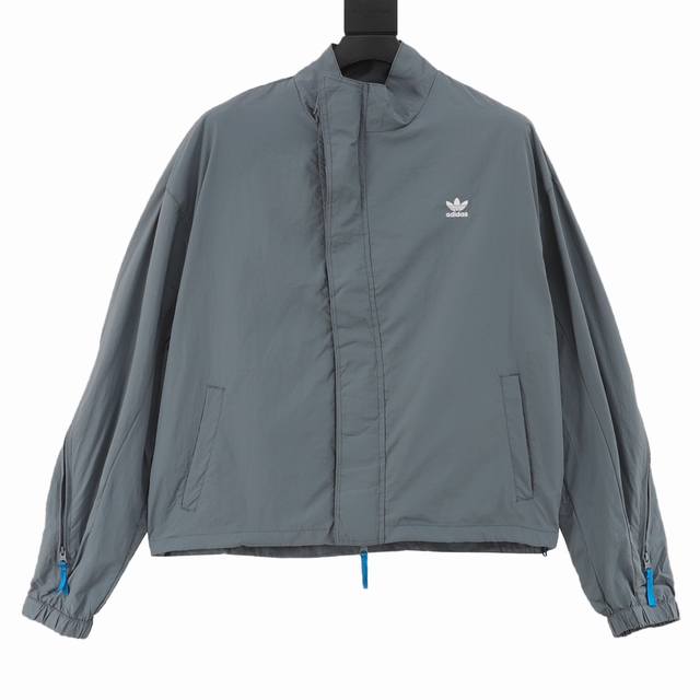 Adidas Originals X Kr Op 联名款 Ss24 三叶草Logo解构拼接宽松拉链立领休闲夹克外套 男女同款 冠希哥亲自上身 Adidas Or