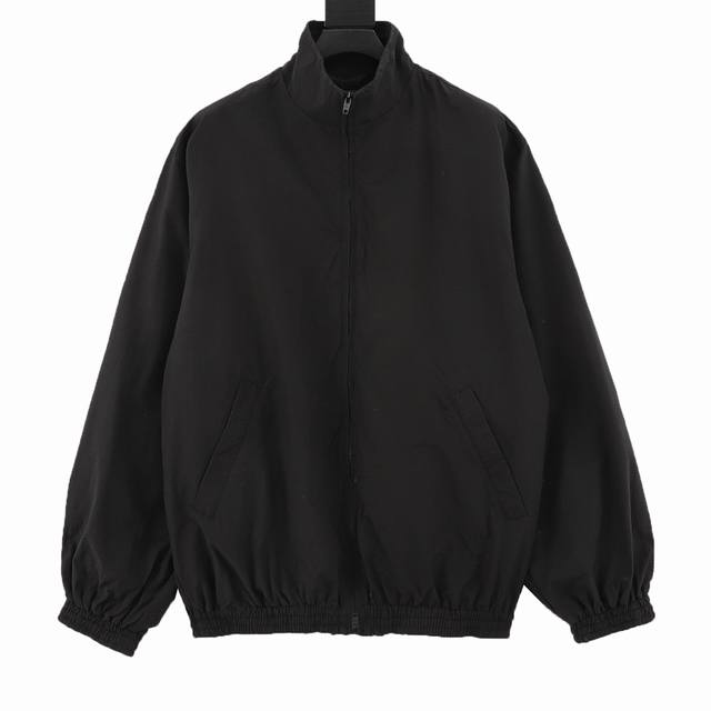 Balenciaga巴黎世家Blcg 黄色胶带立领夹克外套 定制尚品锦纶绸以及满天星网布，采用胶浆印花，三次菲林网板修改，模版机开袋，预设的模板来指导开袋的位置
