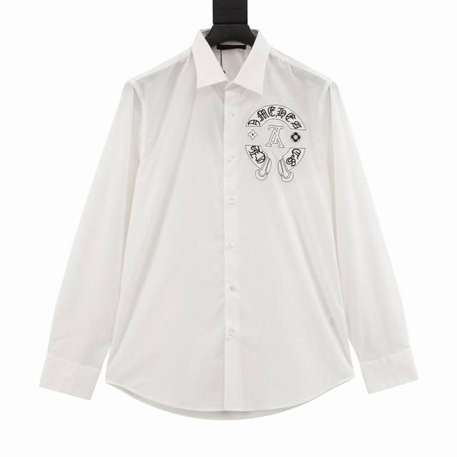 Louis Vuitton 路易威登 Chrome Hearts克罗心 联名贴布衬衫长袖 因定制面料且N次调整胸口刺绣，导致出货速度不快，看似极其简单的产品，实