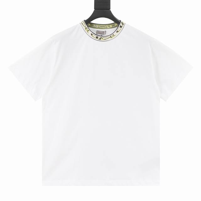 Dior迪奥Cd X Lewis Hamilton 联名款字母罗纹领刺绣短袖T恤 正品7041购入，15支双股平纹精梳棉230克，定制扁机罗纹，进口刺绣，面料酵