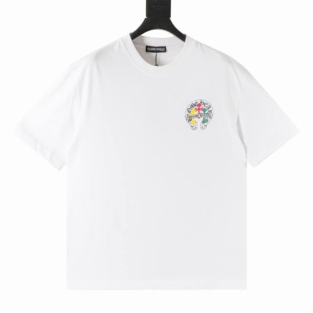 Chrome Hearts 克罗心 三色十字架晕染马蹄印花短袖 面料采用280克重精梳棉，定制32支1*1螺纹，成衣两遍水洗处理，面料舒适亲肤无异感，定制定染面